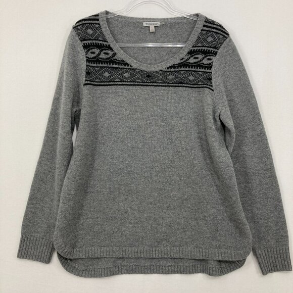 Toad & Co Large Aleutia Crew Neck Long Sleeve Gray Lambs Wool Pullover Sweater - Picture 3 of 12